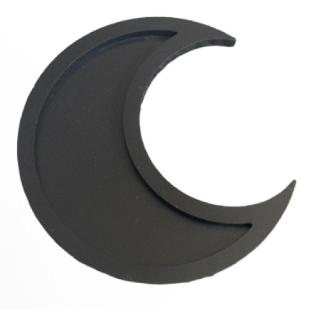 Black Crescent moon crystal holder display